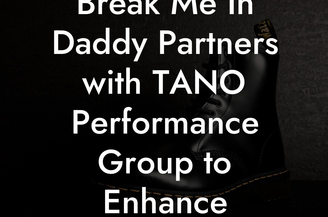 Break Me In Daddy Partners with TANO Performance Group to Enhance Employee Health